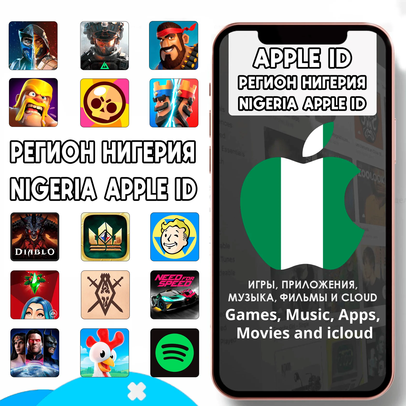 НИГЕРИЯ НИГЕРИЙСКИЙ APPLE ID ЛИЧНЫЙ iPhone AppStore