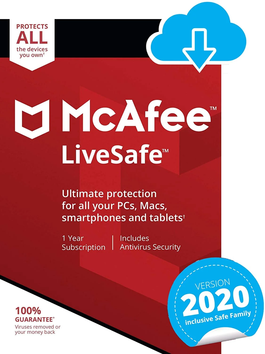 MCAFEE LIVESAFE 2024 НА 1 ГОД