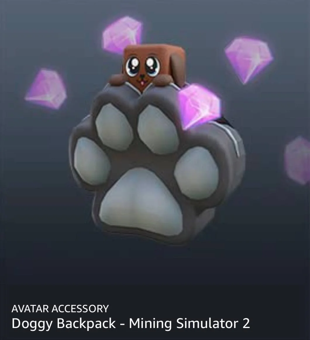 Roblox Doggy Backpack - Mining Simulator 2 Ключ