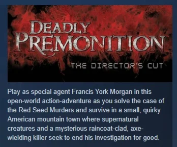 Deadly Premonition: The Directors Cut STEAM РОССИЯ