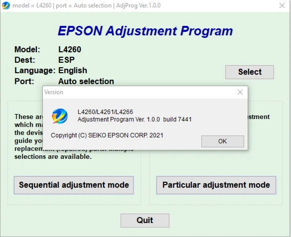 Сброс Epson L4260 L4261 L4266