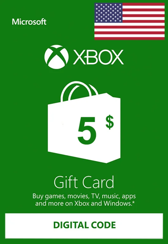 Подарочная карта Xbox Live 5 регион США - авто
