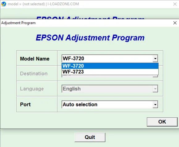 Сброс Epson WF3720 WF3723 Adjustment Program