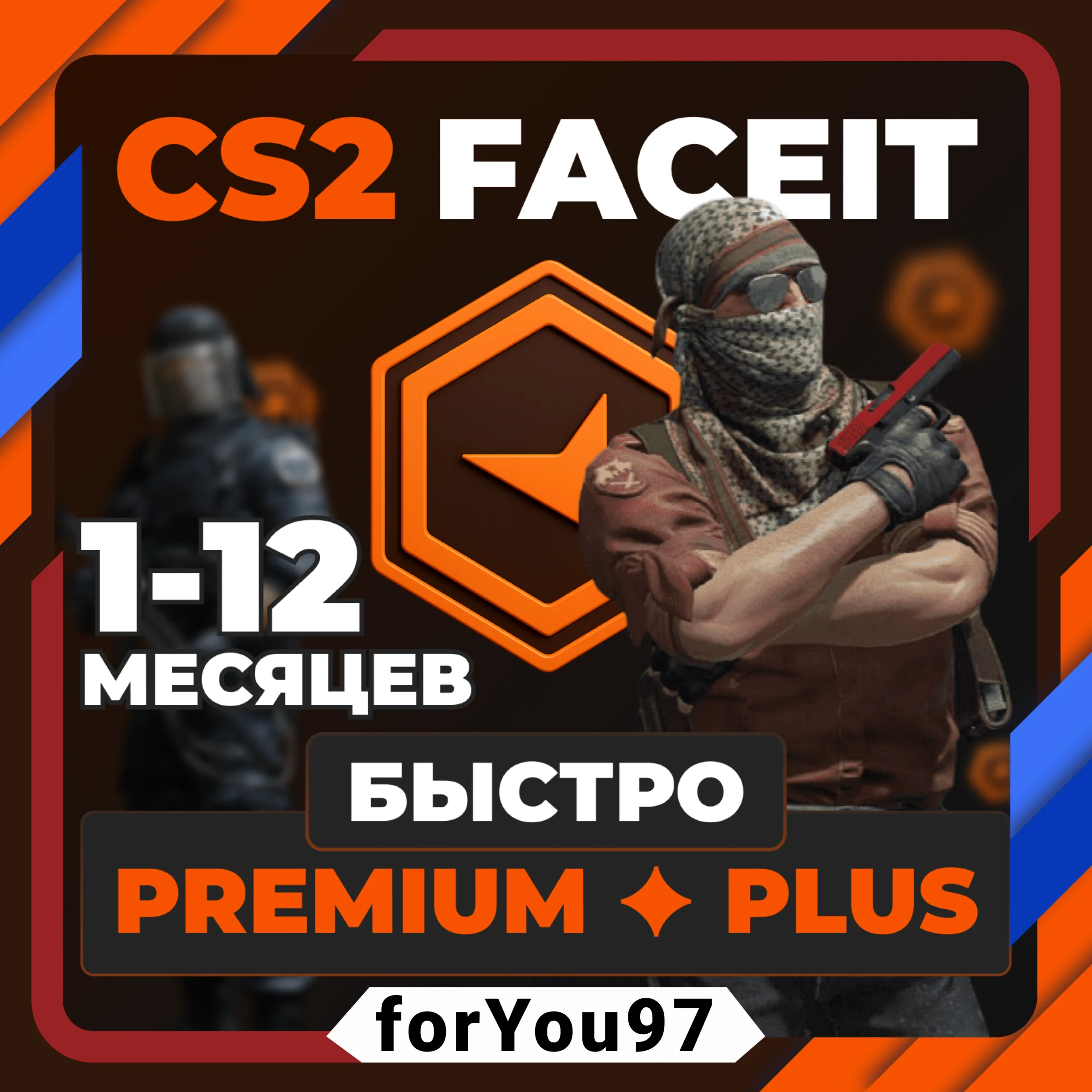 CS2 FACEIT PREMIUM/PLUS 1-12 МЕСЯЦЕВ ПОДПИСКА БЫСТРО
