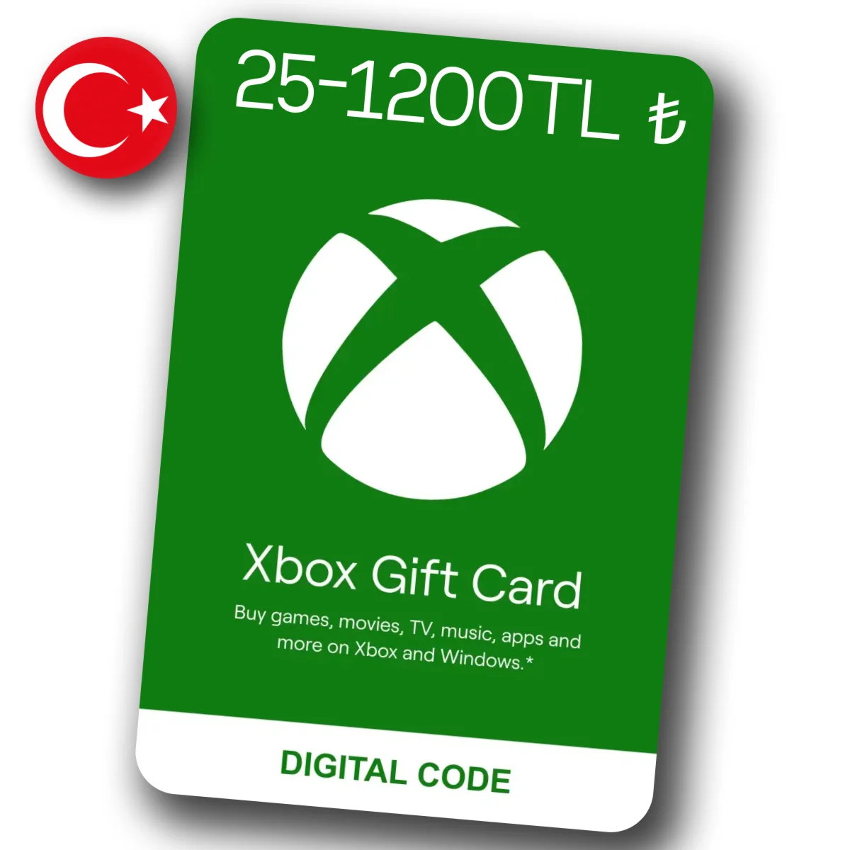 XBOX GIFT CARD 25-1200 TL Турция /Цифровой код