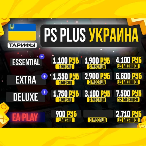 Украина PS Plus Essential Extra Deluxe 1-3-12 EA Play