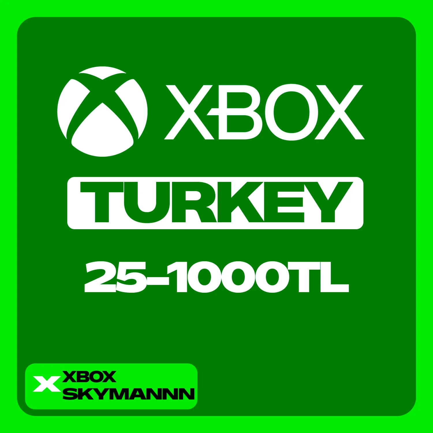 XBOX КАРТА ОПЛАТЫ 25-1000 TL ТУРЦИЯ БЫСТРО