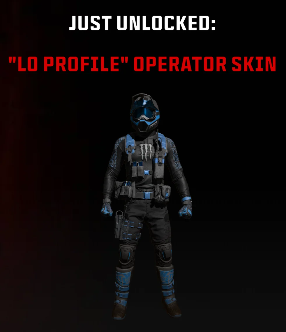 Blue MONSTER ENERGY MW3Скин оператора LO PROFILE