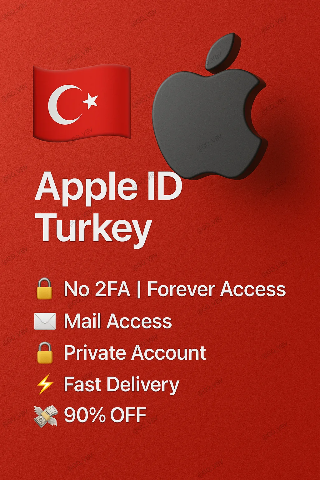 Apple ID Турция Без 2FA Доступ навсегда