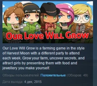 Our Love Will Grow Steam Key / Region Free GLOBAL