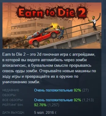 Earn to Die 2 АВТОДОСТАВКА STEAM РОССИЯ