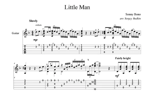 Little Man Сонни Боно - для гитары