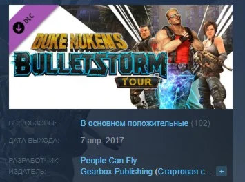 Duke Nukems Bulletstorm Tour DLC STEAM KEY ЛИЦЕНЗИЯ