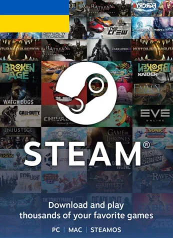 STEAM УКРАИНА КАРТЫ ПОПОЛНЕНИЯ 50 - 5000 UAH