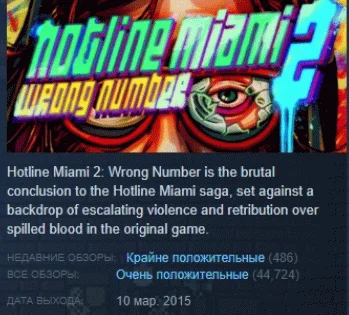 Hotline Miami 2: Wrong Number STEAM KEY GLOBAL+РОССИЯ