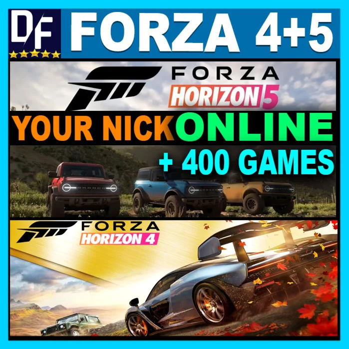 FORZA HORIZON 4 + FORZA HORIZON 5 + 450 ИГРGAMEPASS