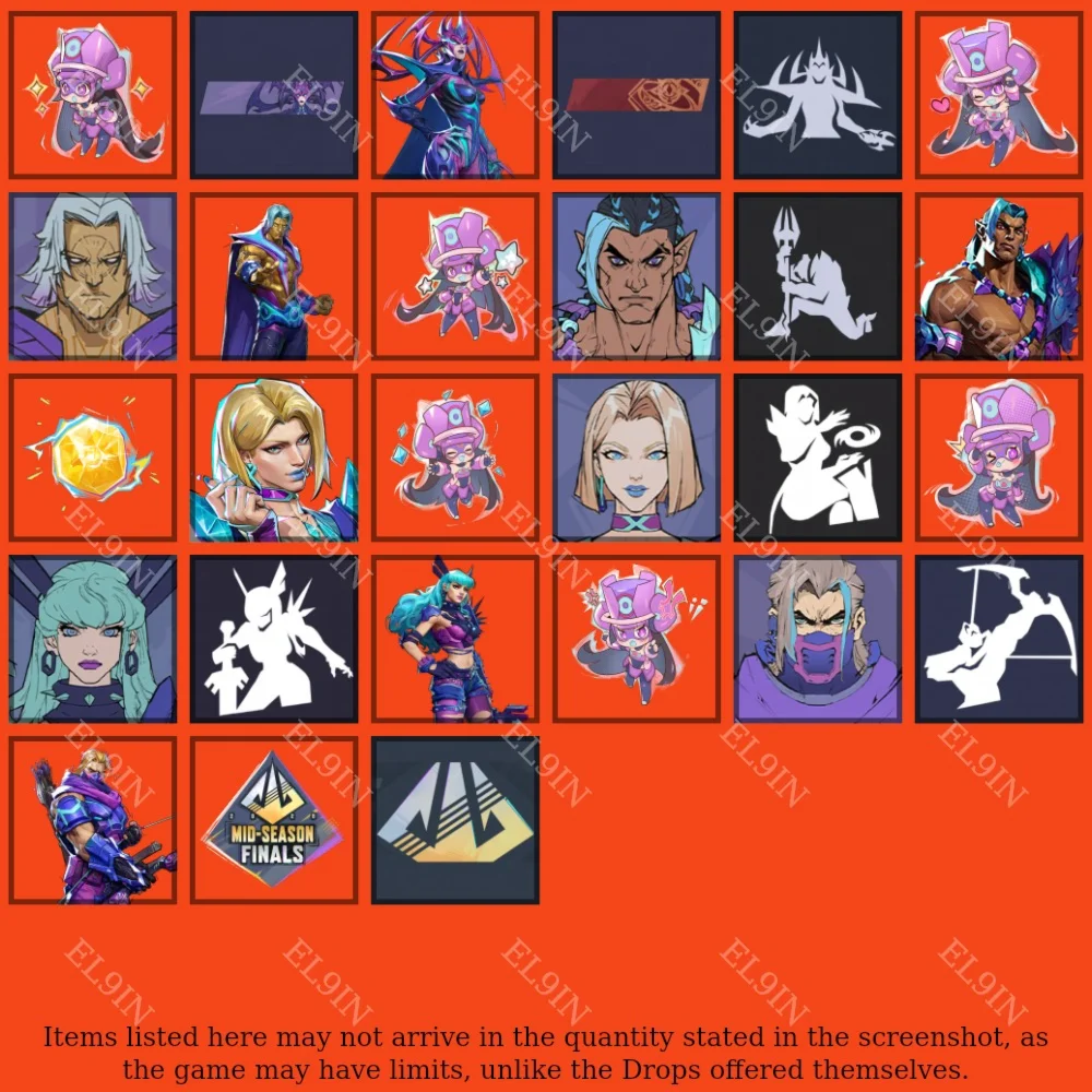 Marvel RivalsТвич Дропс25 предметов +