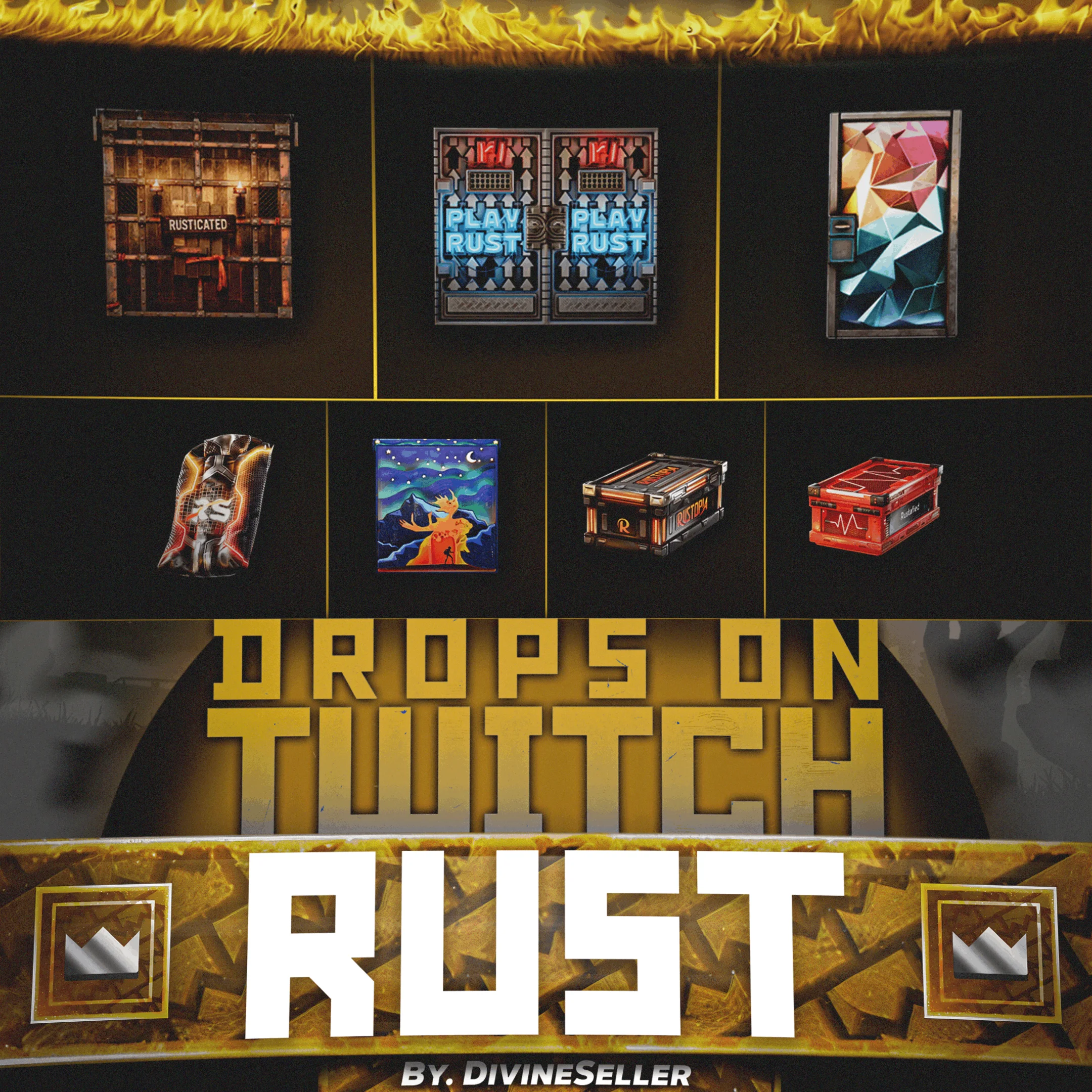 RUST ПРЕДМЕТЫ ТВИЧ ДРОПС РАУНД 39 7 СКИНОВ