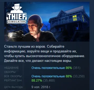 Thief Simulator АВТОДОСТАВКА STEAM РОССИЯ