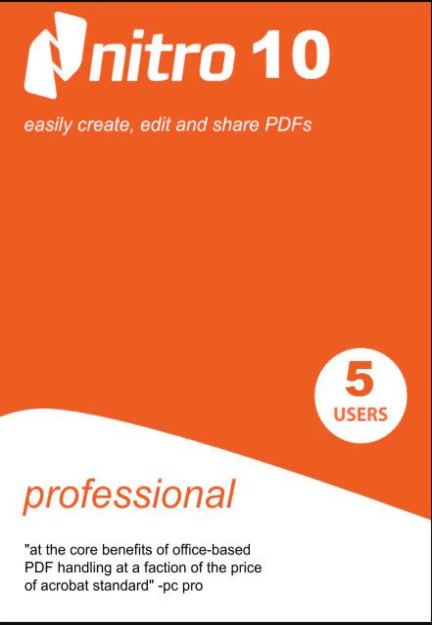 Nitro PDF Pro 10 CD Key Пожизненная лицензия / 5 ПК