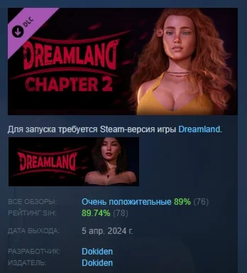 Dreamland - Chapter 2 DLC STEAM GIFT РОССИЯ