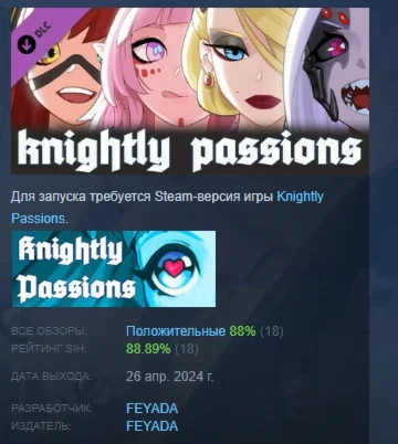 Knightly Passions Bonus Pack DLC STEAM РОССИЯ