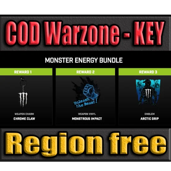 MONSTER ENERGY BUNDLE CLAW+EMBLEM CoD MW3+WARZONE