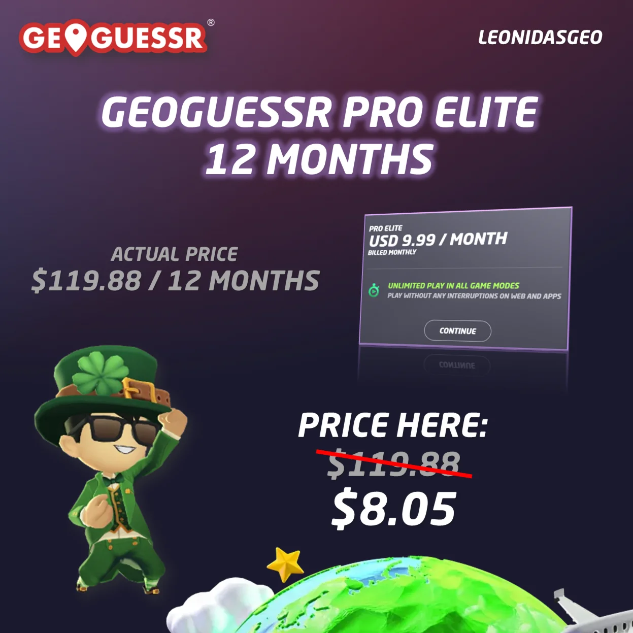 GeoGuessr Pro Elite 12 Months Subscription