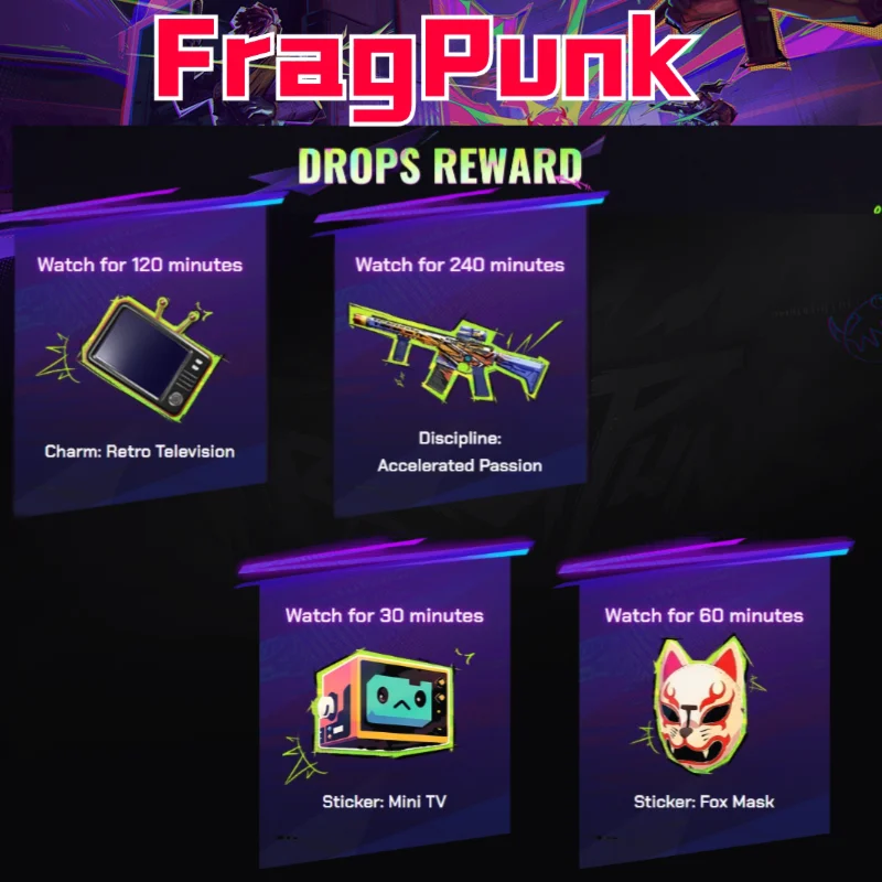 Скин FragPunk Gun twitch сбрасывает 4 предмета