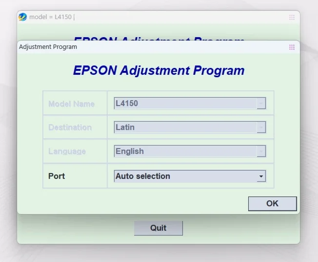 EPSON AdjProg Reset L4150