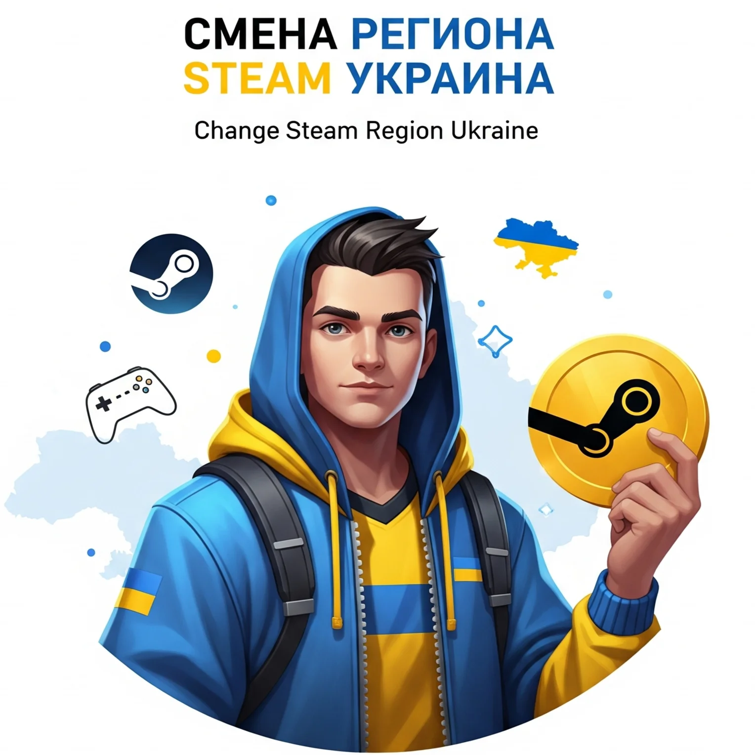 Steam - Смена региона Стим Украина UA