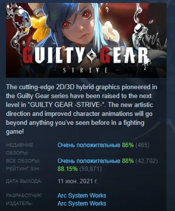 GUILTY GEAR -STRIVE- Standard Edition STEAM РОССИЯ