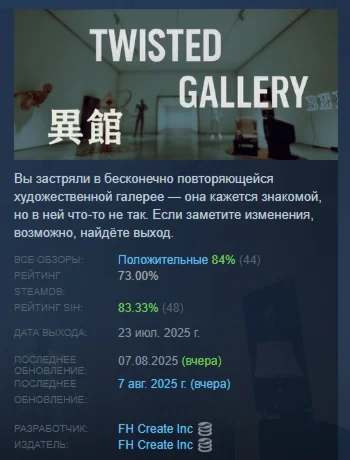 Twisted Gallery АВТОДОСТАВКА STEAM РОССИЯ
