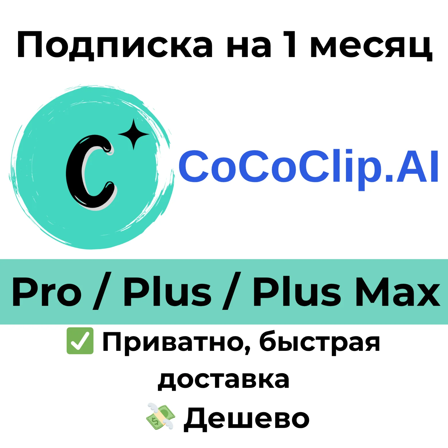 CoCoClip AI Pro/Plus/Plus Max на 1 месяц