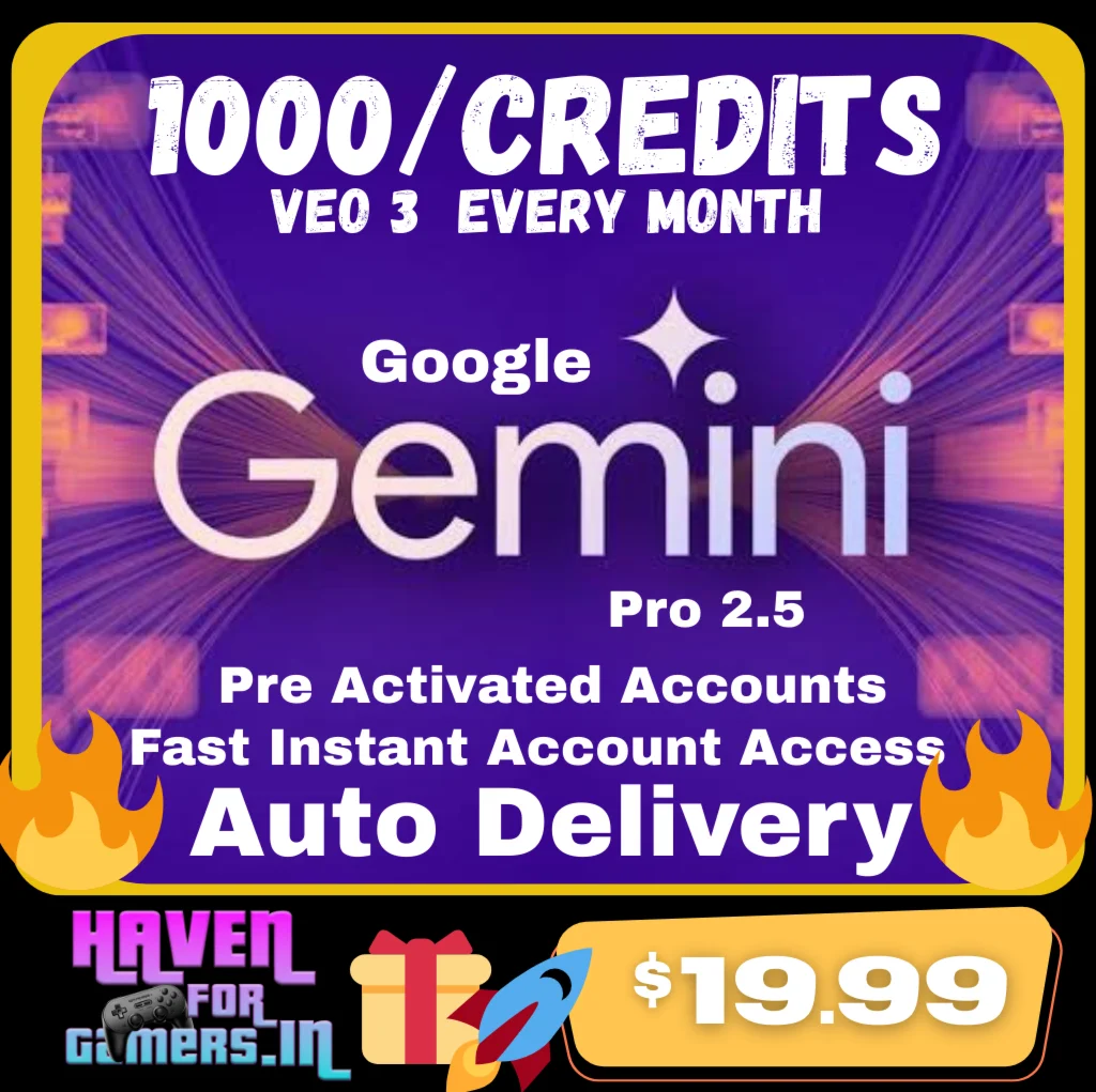 Gemini AI Pro 12 Months Flow VEO 3 + 2TB Auto Deliver