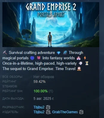 Grand Emprise 2 Portals Apart АВТОДОСТАВКА STEAM РОССИЯ