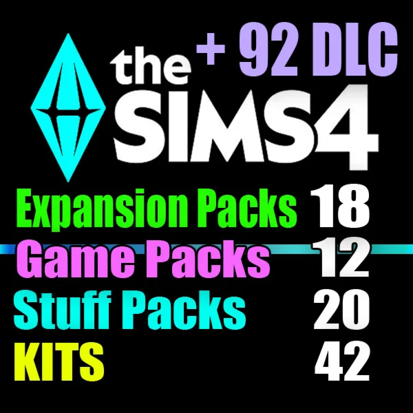 SIMS 4 + 92 DLC 18 допов12 наборов20 кат42 компл