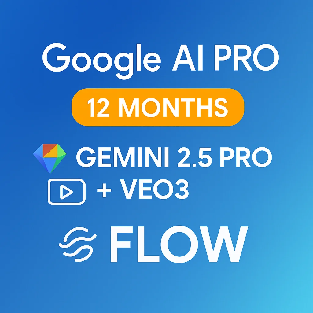 Google AI Gemini PRO 12 МЕСЯЦЕВ VEO3 1000 кредитов