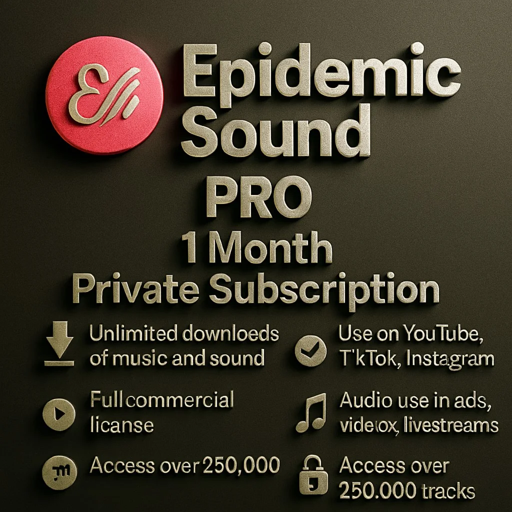 EPIDEMIC SOUND PRO 1 МЕСЯЦ ЧАСТНЫЙ АККАУНТ