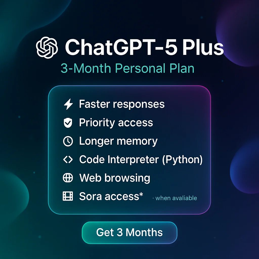 ChatGPT Plus 3-месяца Личный аккаунт Доступ к почте