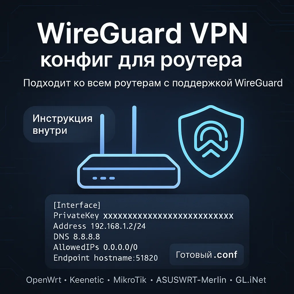Конфигурация VPN на роутер Конфиг ВПН 1 месяц