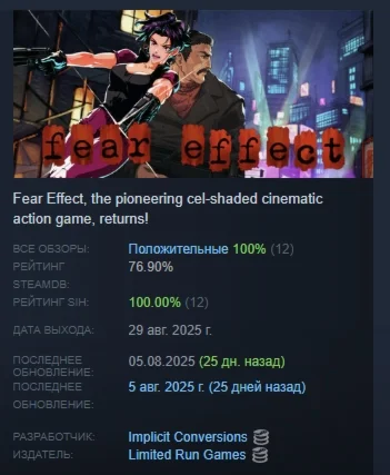 Fear Effect АВТОДОСТАВКА STEAM РОССИЯ