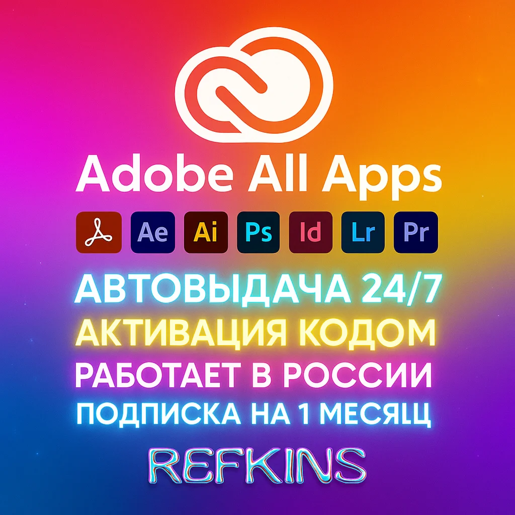 ADOBE CREATIVE CLOUD ALL APPS КЛЮЧ ПОДПИСКА НА 1 МЕСЯЦ