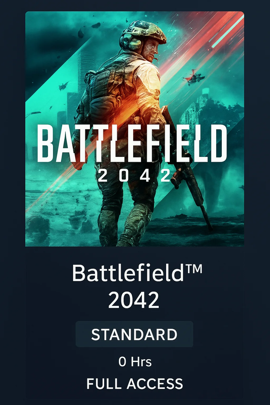 Battlefield 2042 Стандартный Steam 0 часов Полный