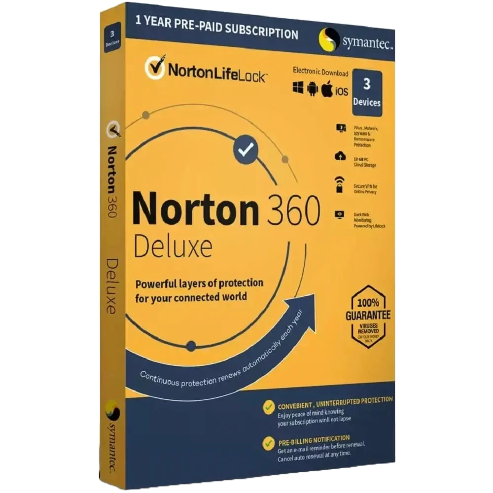 Norton 360 Deluxe 3 devices / 1 год Global