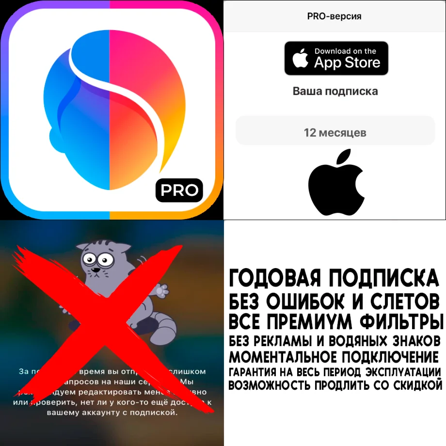 FACEAPP PRO iPhone ios AppStore 1 ГОД iPhone FACE APP