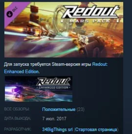 Redout - Mars Pack DLC STEAM KEY REGION FREE GLOBAL