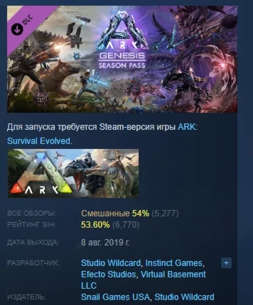 ARK: Genesis Season Pass DLC STEAM РОССИЯ
