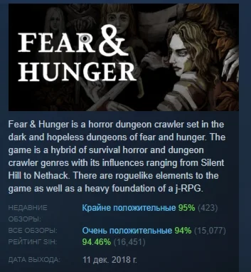 Fear &amp Hunger - Full Version STEAM РОССИЯ