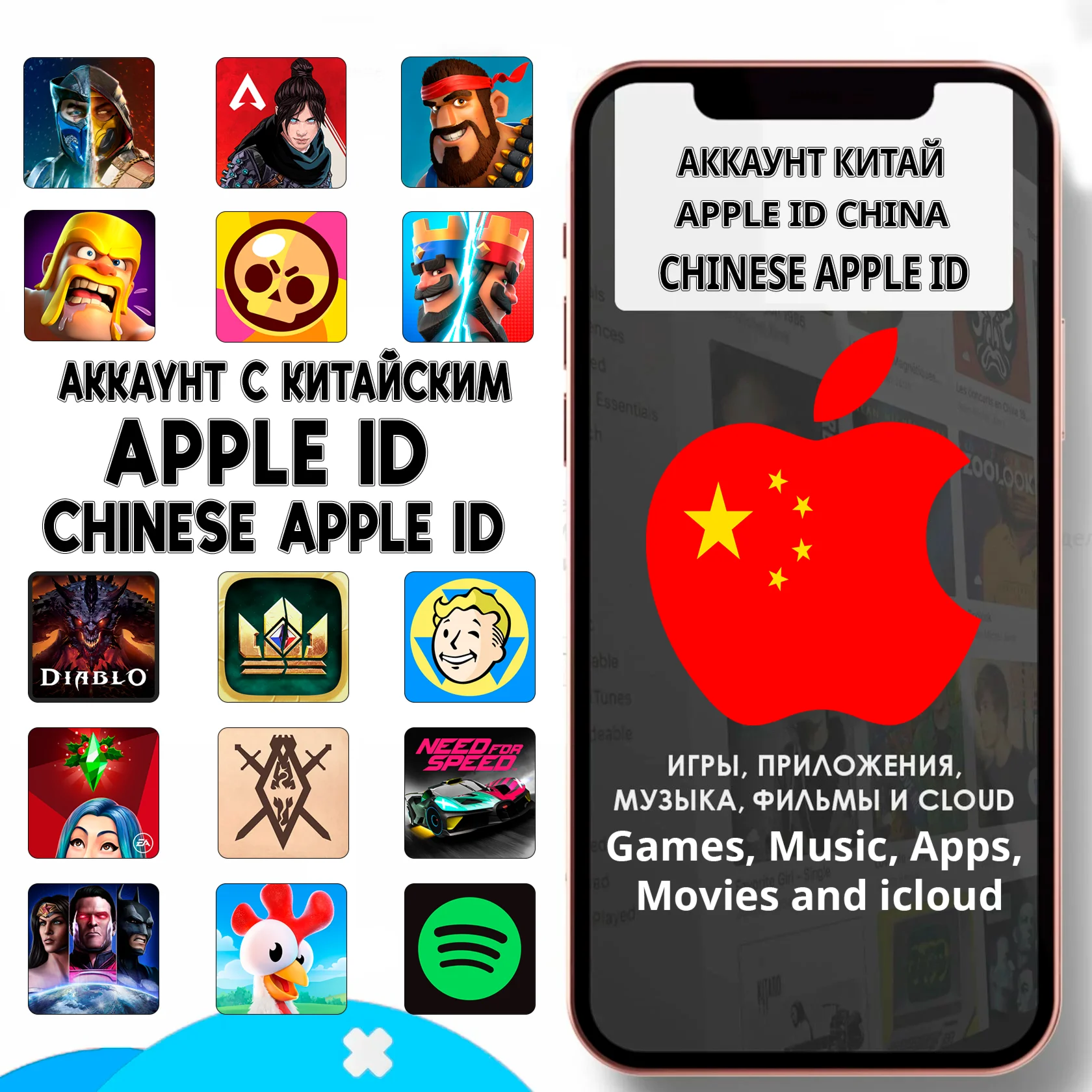 APPLE ID ЛИЧНЫЙ КИТАЙ КИТАЙСКИЙ ios AppStore iPhone